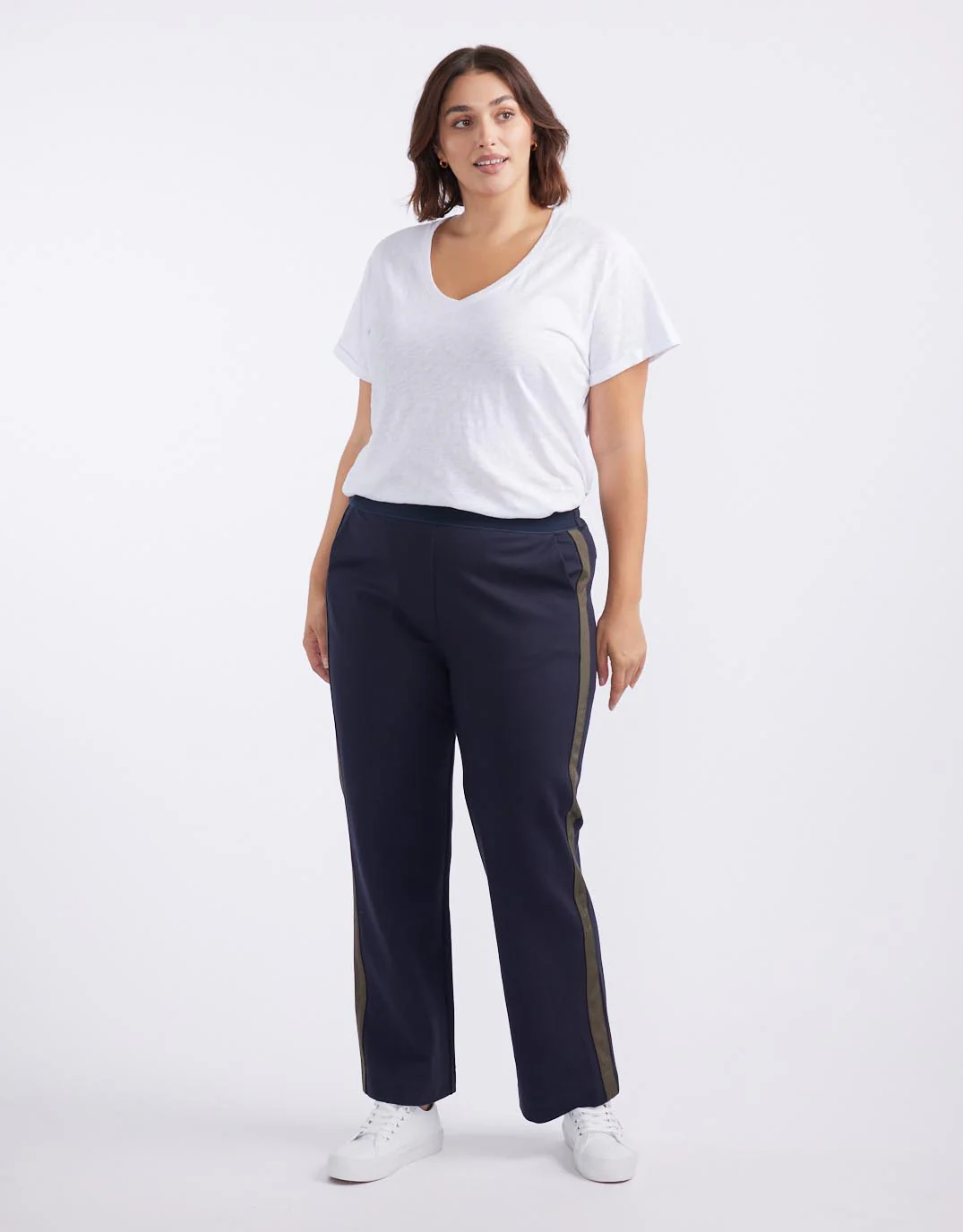 Timeless Straight Leg Ponte Pant - Navy/Khaki - Image 10