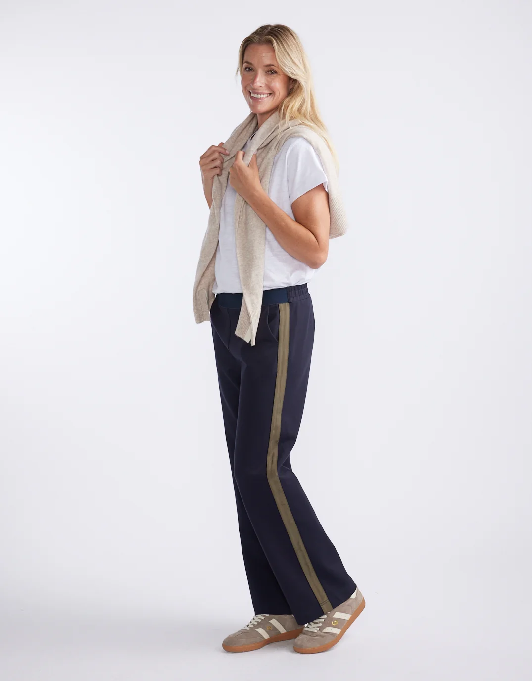 Timeless Straight Leg Ponte Pant - Navy/Khaki - Image 5