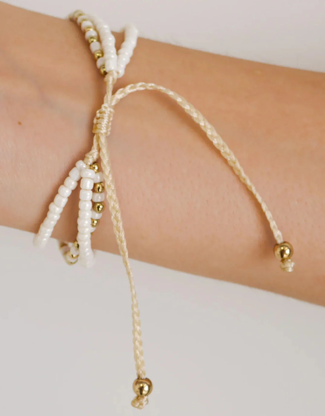 Triple Bead Gold White Gold Bracelet - Image 3