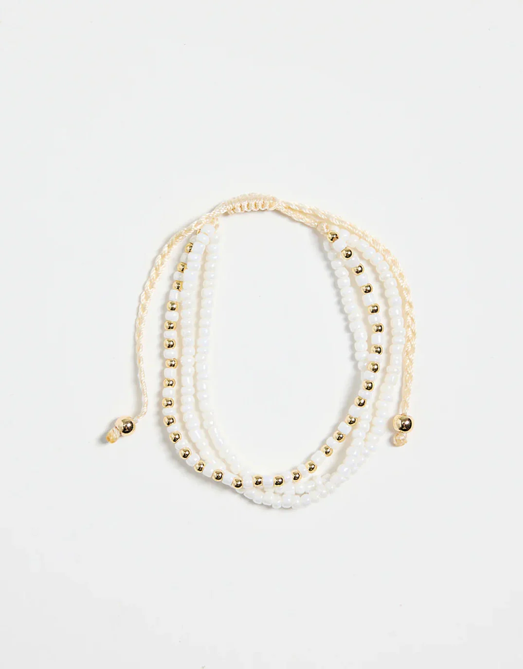 Triple Bead Gold White Gold Bracelet - Image 4
