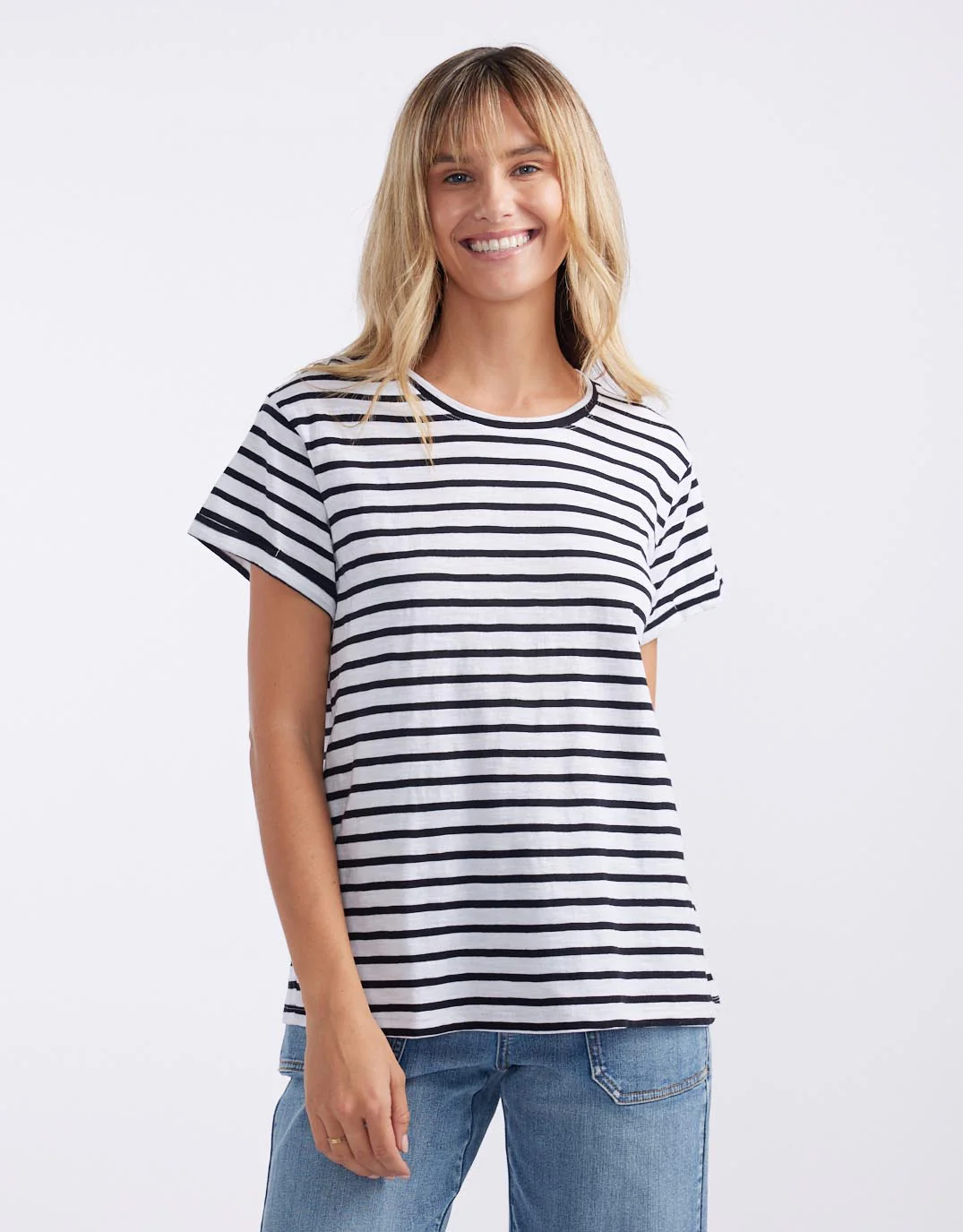 Turn Back T-Shirt - White/Black Stripe - Image 3