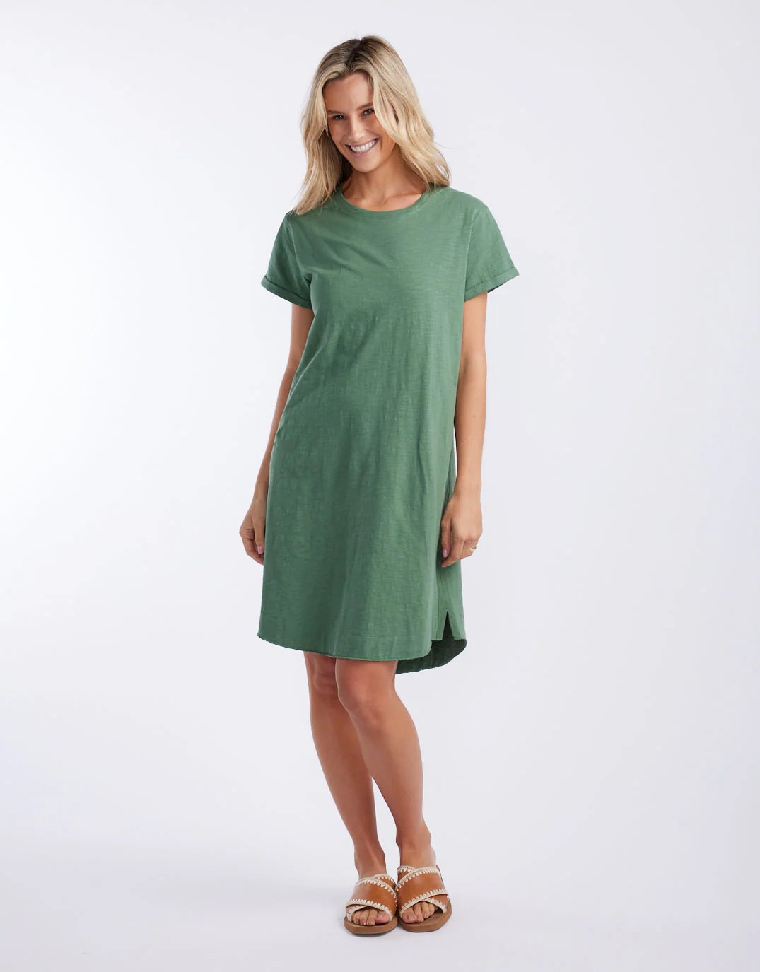 Turn Back Tee Short Dress - Khaki - Image 4