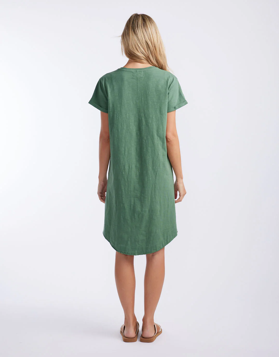 Turn Back Tee Short Dress - Khaki - Image 5