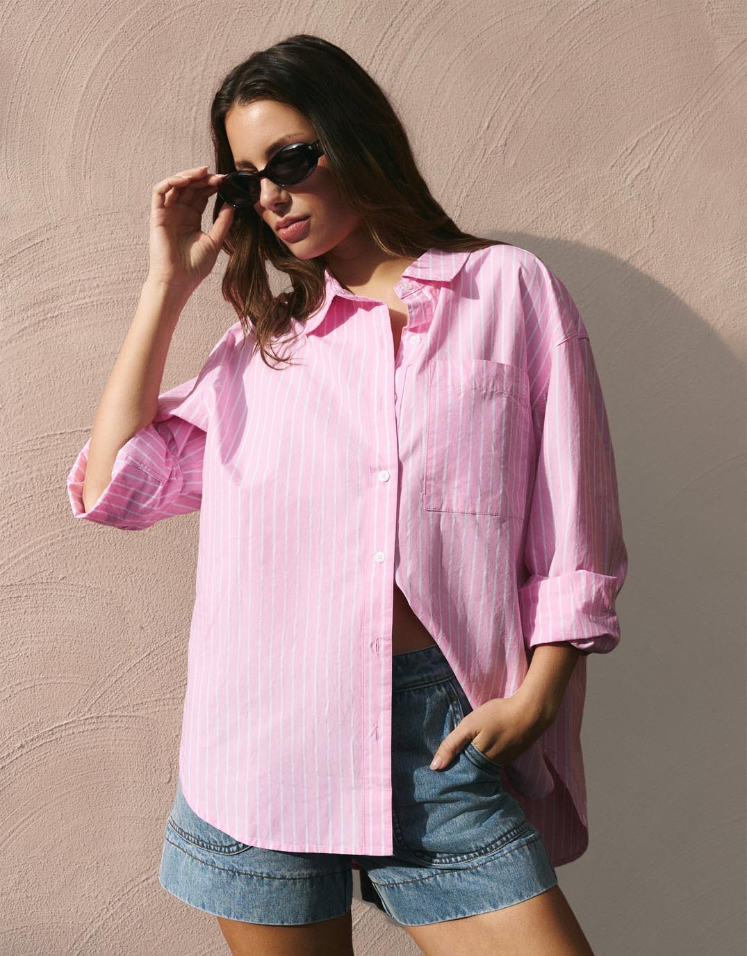 You Got This Oversized Shirt - Pink Stripe