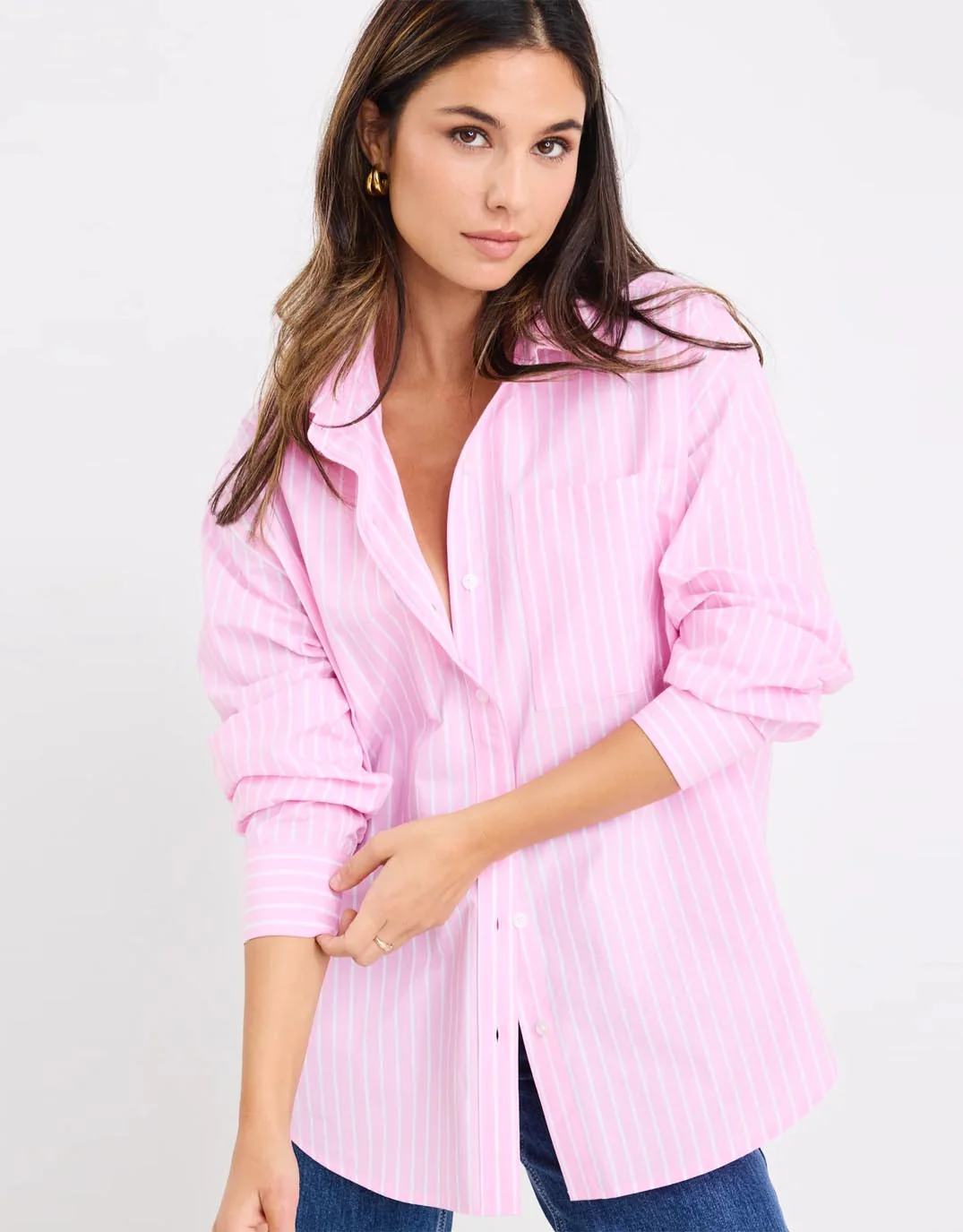 You Got This Oversized Shirt - Pink Stripe - Image 2