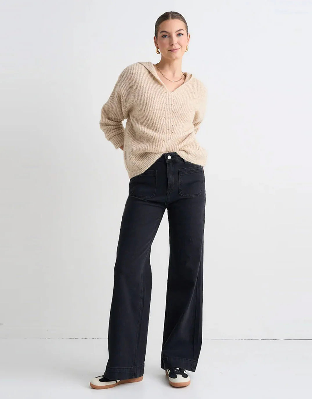 Zoey High Rise Stretch Denim Jean - Black - Image 2
